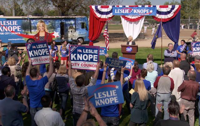 Still from Parks and Recreation, “Bus Tour” (Season 4, Episode 21, 2012).