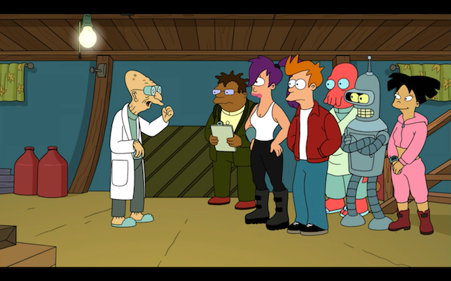 The Planet Express Crew. Still from Futurama, “Proposition Infinity” (Season 7, Episode 4, 2010)