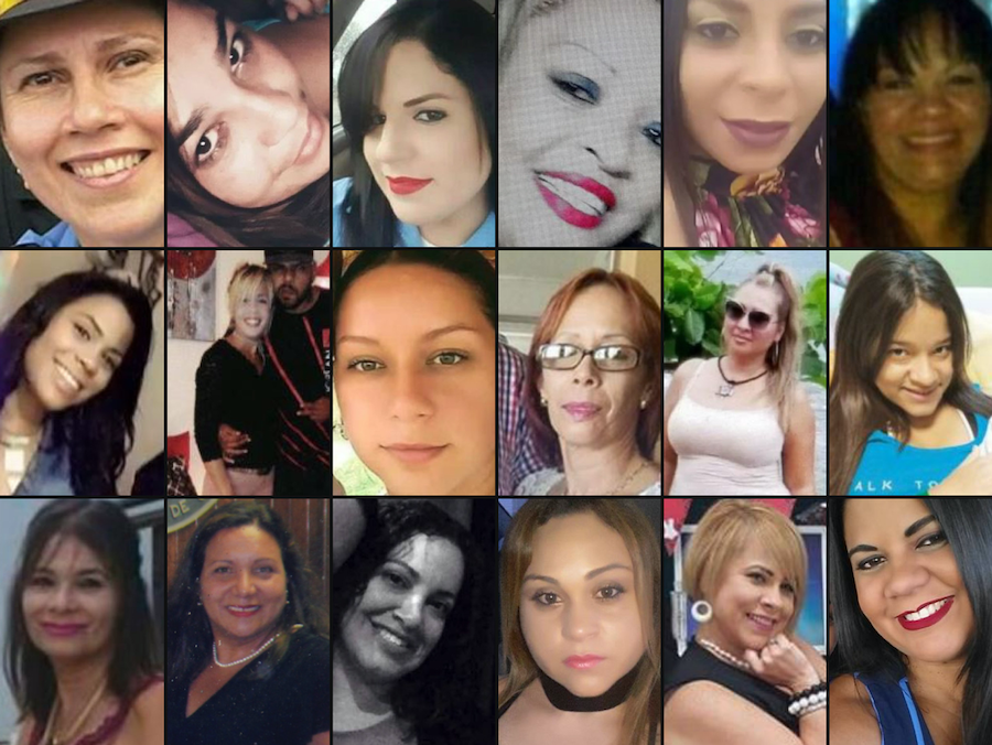 Alt Text: Pictures of 18 women. Each was a victim of domestic violence, none survived.